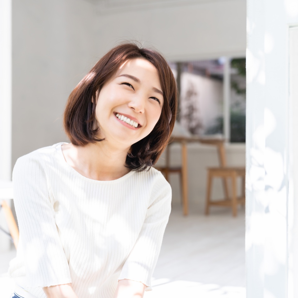 young attractive asian woman relaxing